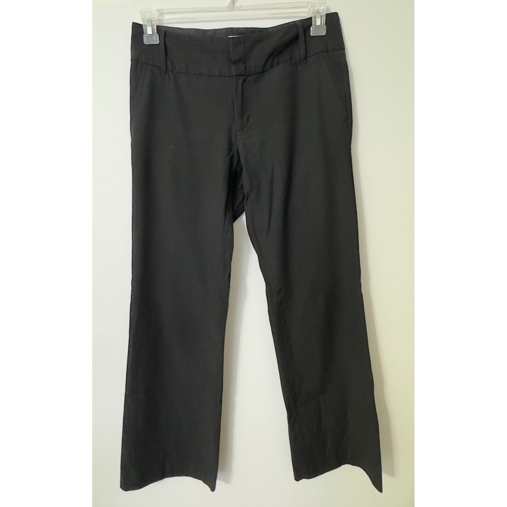 Old Navy Trousers Women 6 Black Wide Leg Stretch Mid Rise Business Academia